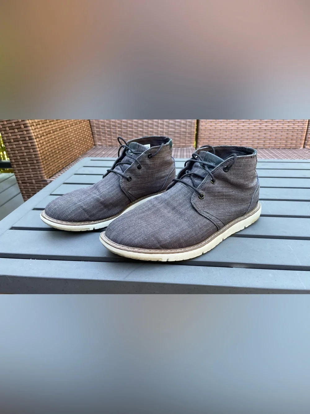 Toms Men's Navi Sport Bottom Chukka Boots in Charcoal Gray